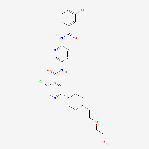 5-chloro-N-[6-[(3-chlorobenzoyl)amino]pyridin-3-yl]-2-[4-[2-(2-hydroxyethoxy)ethyl]piperazin-1-yl]pyridine-4-carboxamide (CAS: 1131604-96-0) - Related Chemical Product