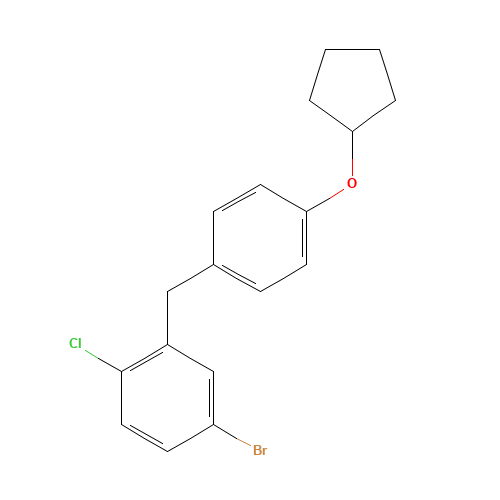 4-bromo-1-chloro-2-[(4-cyclopentyloxyphenyl)methyl]benzene (CAS: 915095-88-4) - Related Chemical Product