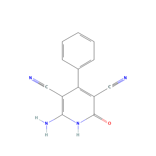 2-amino-6-oxo-4-phenyl-1H-pyridine-3,5-dicarbonitrile (CAS: 67720-42-7) - Chemical Structure and Molecular Formula 