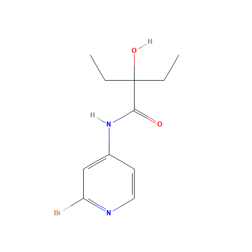 N-(2-bromopyridin-4-yl)-2-ethyl-2-hydroxybutanamide (CAS: 1433904-69-8) - Chemical Structure and Molecular Formula 