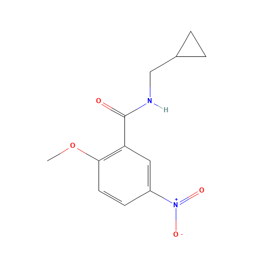 N-(cyclopropylmethyl)-2-methoxy-5-nitrobenzamide (CAS: 288151-88-2) - Chemical Structure and Molecular Formula 