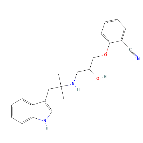 2-[2-hydroxy-3-[[1-(1H-indol-3-yl)-2-methylpropan-2-yl]amino]propoxy]benzonitrile (CAS: 71119-11-4) - Related Chemical Product