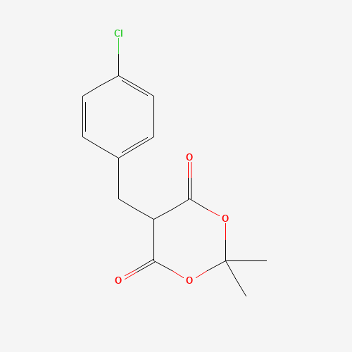 5-[(4-chlorophenyl)methyl]-2,2-dimethyl-1,3-dioxane-4,6-dione (CAS: 88466-67-5) - Chemical Structure and Molecular Formula 