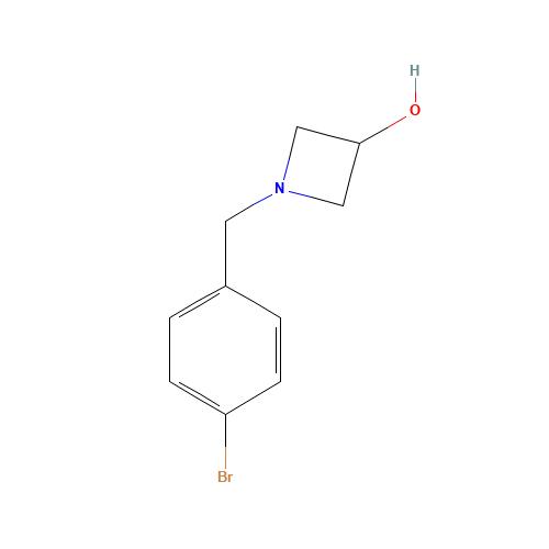 1-[(4-bromophenyl)methyl]azetidin-3-ol (CAS: 1054483-33-8) - Chemical Structure and Molecular Formula 