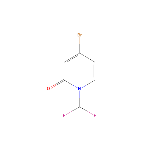 4-bromo-1-(difluoromethyl)pyridin-2-one (CAS: 832735-57-6) - Chemical Structure and Molecular Formula 
