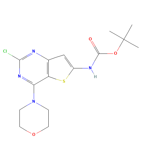 tert-butyl N-(2-chloro-4-morpholin-4-ylthieno[3,2-d]pyrimidin-6-yl)carbamate (CAS: 956389-13-2) - Related Chemical Product