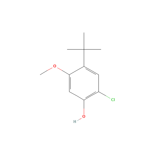 4-tert-butyl-2-chloro-5-methoxyphenol (CAS: 38946-61-1) - Chemical Structure and Molecular Formula 