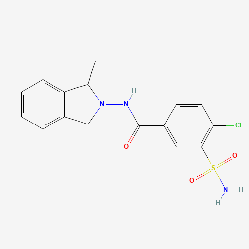 4-chloro-N-(1-methyl-1,3-dihydroisoindol-2-yl)-3-sulfamoylbenzamide (CAS: 75820-08-5) - Chemical Structure and Molecular Formula 