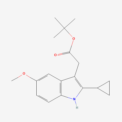 tert-butyl 2-(2-cyclopropyl-5-methoxy-1H-indol-3-yl)acetate (CAS: 53712-71-3) - Chemical Structure and Molecular Formula 