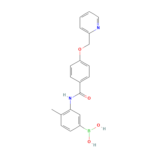[4-methyl-3-[[4-(pyridin-2-ylmethoxy)benzoyl]amino]phenyl]boronic acid (CAS: 1126369-28-5) - Chemical Structure and Molecular Formula 