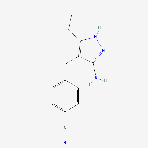 4-[(3-amino-5-ethyl-1H-pyrazol-4-yl)methyl]benzonitrile (CAS: 1401728-85-5) - Related Chemical Product