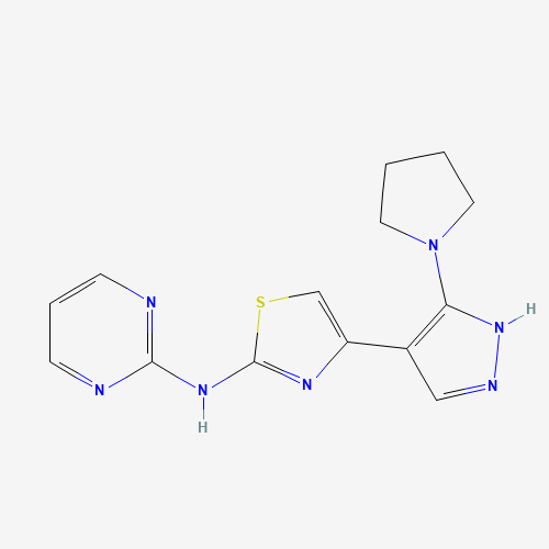N-pyrimidin-2-yl-4-(5-pyrrolidin-1-yl-1H-pyrazol-4-yl)-1,3-thiazol-2-amine (CAS: 1235313-50-4) - Related Chemical Product