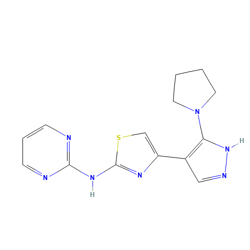 N-pyrimidin-2-yl-4-(5-pyrrolidin-1-yl-1H-pyrazol-4-yl)-1,3-thiazol-2-amine (CAS: 1235313-50-4) - Related Chemical Product