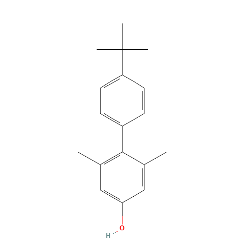 4-(4-tert-butylphenyl)-3,5-dimethylphenol (CAS: 906101-33-5) - Chemical Structure and Molecular Formula 