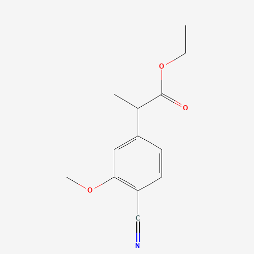 ethyl 2-(4-cyano-3-methoxyphenyl)propanoate (CAS: 1255207-23-8) - Chemical Structure and Molecular Formula 