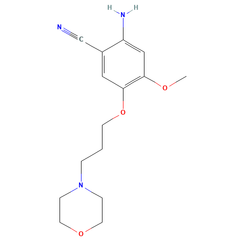 2-amino-4-methoxy-5-(3-morpholin-4-ylpropoxy)benzonitrile (CAS: 675126-27-9) - Related Chemical Product