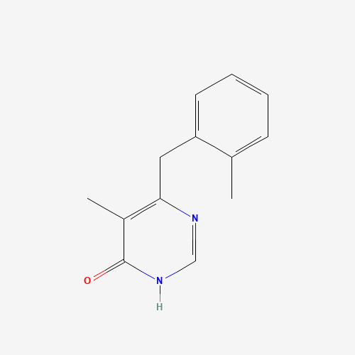 5-methyl-6-[(2-methylphenyl)methyl]-1H-pyrimidin-4-one (CAS: 960297-58-9) - Chemical Structure and Molecular Formula 