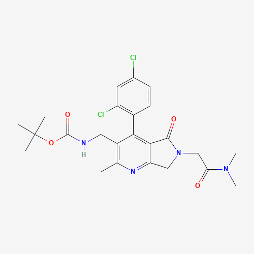 tert-butyl N-[[4-(2,4-dichlorophenyl)-6-[2-(dimethylamino)-2-oxoethyl]-2-methyl-5-oxo-7H-pyrrolo[3,4-b]pyridin-3-yl]methyl]carbamate (CAS: 915731-88-3) - Related Chemical Product