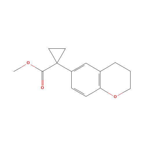 methyl 1-(3,4-dihydro-2H-chromen-6-yl)cyclopropane-1-carboxylate (CAS: 952664-60-7) - Chemical Structure and Molecular Formula 