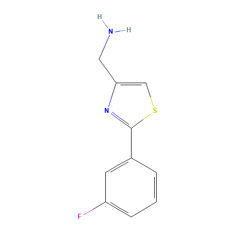 [2-(3-fluorophenyl)-1,3-thiazol-4-yl]methanamine (CAS: 885280-31-9) - Chemical Structure and Molecular Formula 