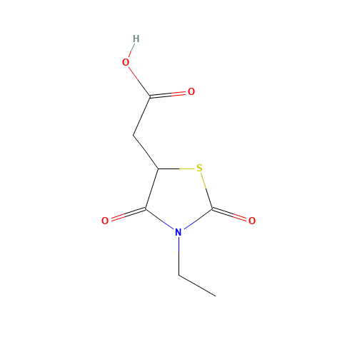 2-(3-ethyl-2,4-dioxo-1,3-thiazolidin-5-yl)acetic acid (CAS: 499199-10-9) - Chemical Structure and Molecular Formula 