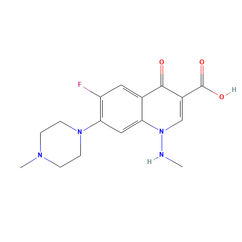 6-fluoro-1-(methylamino)-7-(4-methylpiperazin-1-yl)-4-oxoquinoline-3-carboxylic acid (CAS: 86393-37-5) - Related Chemical Product