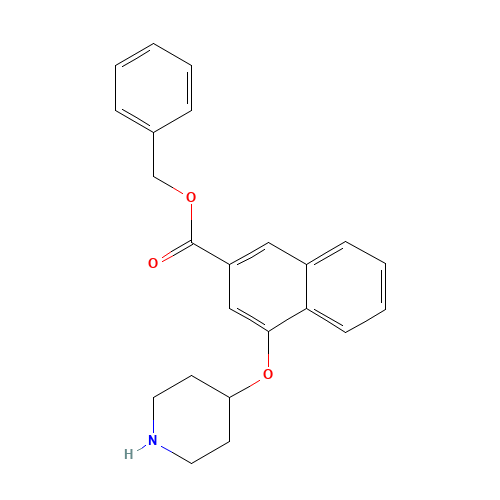 benzyl 4-piperidin-4-yloxynaphthalene-2-carboxylate (CAS: 1443208-82-9) - Chemical Structure and Molecular Formula 