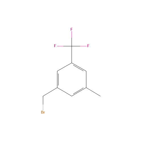 1-(bromomethyl)-3-methyl-5-(trifluoromethyl)benzene (CAS: 116070-36-1) - Chemical Structure and Molecular Formula 