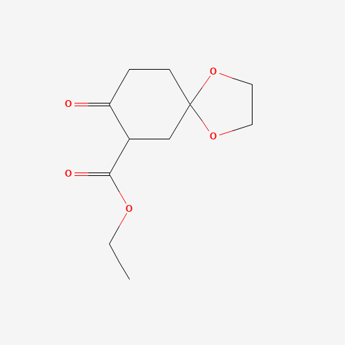 ethyl 8-oxo-1,4-dioxaspiro[4.5]decane-7-carboxylate (CAS: 14160-65-7) - Chemical Structure and Molecular Formula 