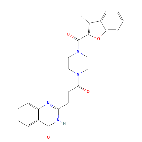 2-[3-[4-(3-methyl-1-benzofuran-2-carbonyl)piperazin-1-yl]-3-oxopropyl]-1H-quinazolin-4-one (CAS: 1537890-84-8) - Related Chemical Product