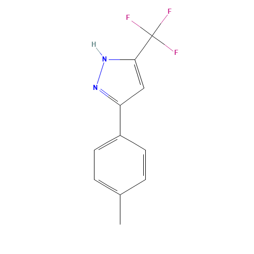 3-(4-methylphenyl)-5-(trifluoromethyl)-1H-pyrazole (CAS: 219986-64-8) - Chemical Structure and Molecular Formula 