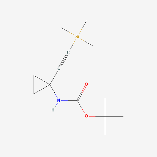 tert-butyl N-[1-(2-trimethylsilylethynyl)cyclopropyl]carbamate (CAS: 1268810-08-7) - Chemical Structure and Molecular Formula 