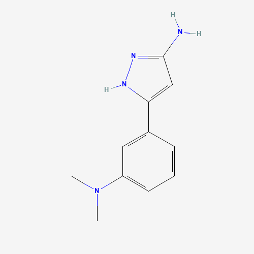 5-[3-(dimethylamino)phenyl]-1H-pyrazol-3-amine (CAS: 766519-87-3) - Chemical Structure and Molecular Formula 