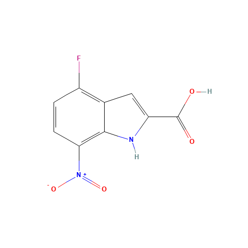 4-fluoro-7-nitro-1H-indole-2-carboxylic acid (CAS: 1167056-39-4) - Chemical Structure and Molecular Formula 