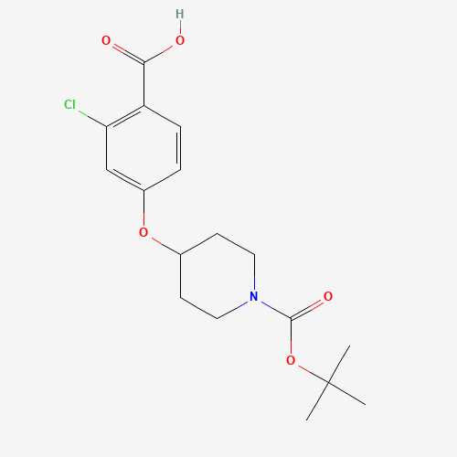 2-chloro-4-[1-[(2-methylpropan-2-yl)oxycarbonyl]piperidin-4-yl]oxybenzoic acid (CAS: 162045-58-1) - Related Chemical Product