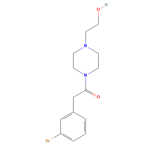 2-(3-bromophenyl)-1-[4-(2-hydroxyethyl)piperazin-1-yl]ethanone (CAS: 1007210-96-9) - Chemical Structure and Molecular Formula 