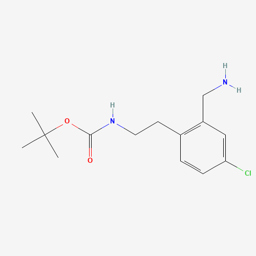 tert-butyl N-[2-[2-(aminomethyl)-4-chlorophenyl]ethyl]carbamate (CAS: 439116-12-8) - Chemical Structure and Molecular Formula 