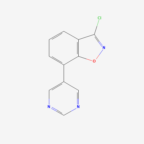 3-chloro-7-pyrimidin-5-yl-1,2-benzoxazole (CAS: 1428881-83-7) - Chemical Structure and Molecular Formula 