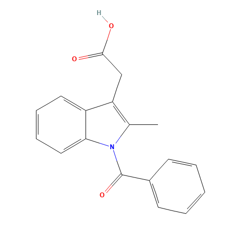 2-(1-benzoyl-2-methylindol-3-yl)acetic acid (CAS: 16401-80-2) - Chemical Structure and Molecular Formula 