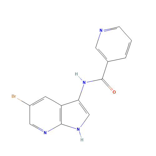 N-(5-bromo-1H-pyrrolo[2,3-b]pyridin-3-yl)pyridine-3-carboxamide (CAS: 507462-80-8) - Chemical Structure and Molecular Formula 