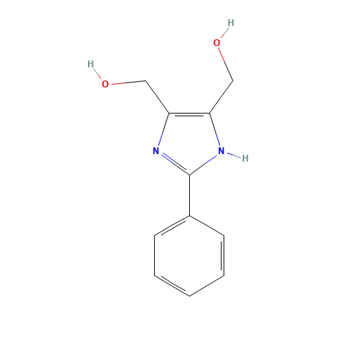 [4-(hydroxymethyl)-2-phenyl-1H-imidazol-5-yl]methanol (CAS: 61698-32-6) - Chemical Structure and Molecular Formula 