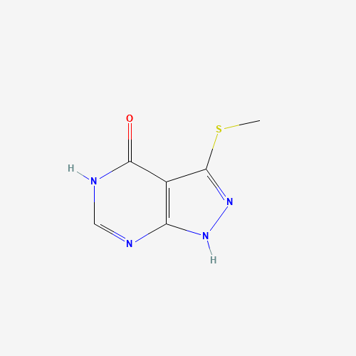 3-methylsulfanyl-1,2-dihydropyrazolo[3,4-d]pyrimidin-4-one (CAS: 90914-36-6) - Chemical Structure and Molecular Formula 