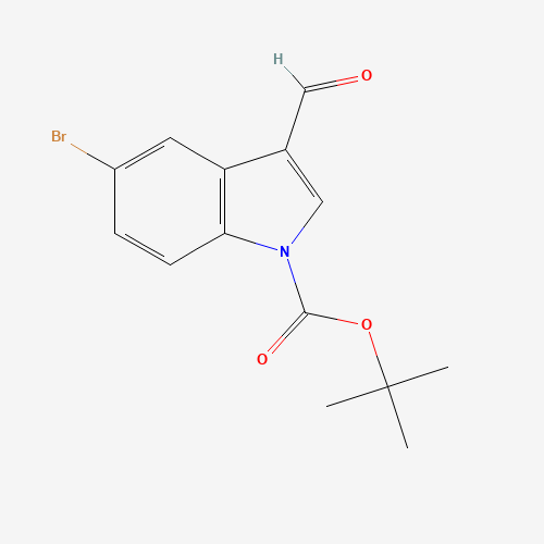 tert-butyl 5-bromo-3-formylindole-1-carboxylate (CAS: 325800-39-3) - Chemical Structure and Molecular Formula 