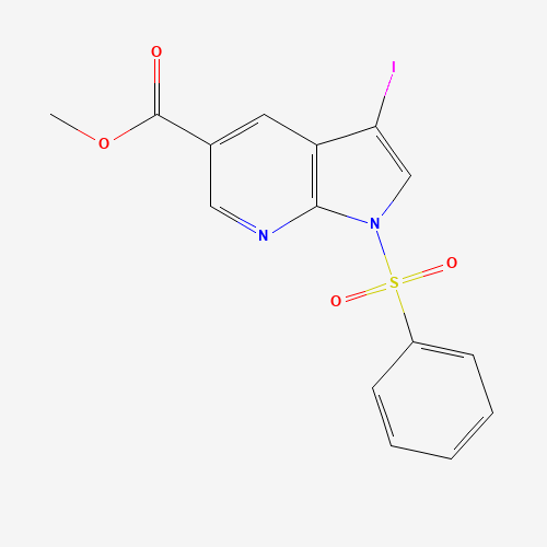 methyl 1-(benzenesulfonyl)-3-iodopyrrolo[2,3-b]pyridine-5-carboxylate (CAS: 1001414-06-7) - Related Chemical Product