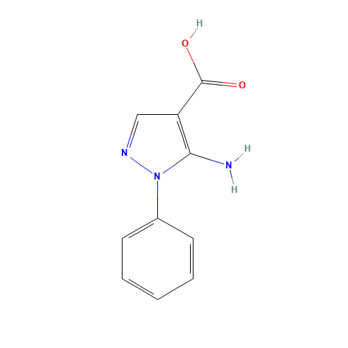 5-amino-1-phenylpyrazole-4-carboxylic acid (CAS: 51649-80-0) - Chemical Structure and Molecular Formula 