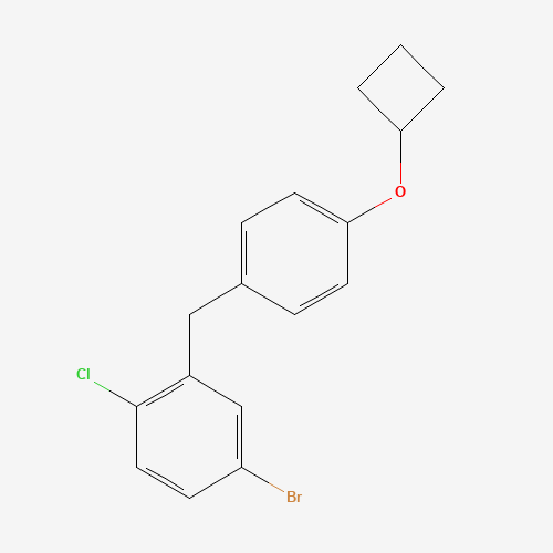 4-bromo-1-chloro-2-[(4-cyclobutyloxyphenyl)methyl]benzene (CAS: 915095-93-1) - Chemical Structure and Molecular Formula 
