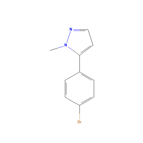 5-(4-bromophenyl)-1-methylpyrazole (CAS: 73387-52-7) - Chemical Structure and Molecular Formula 