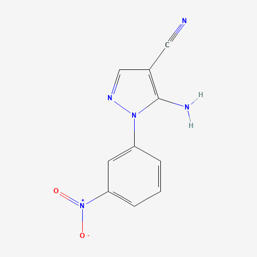 5-amino-1-(3-nitrophenyl)pyrazole-4-carbonitrile (CAS: 65973-70-8) - Chemical Structure and Molecular Formula 
