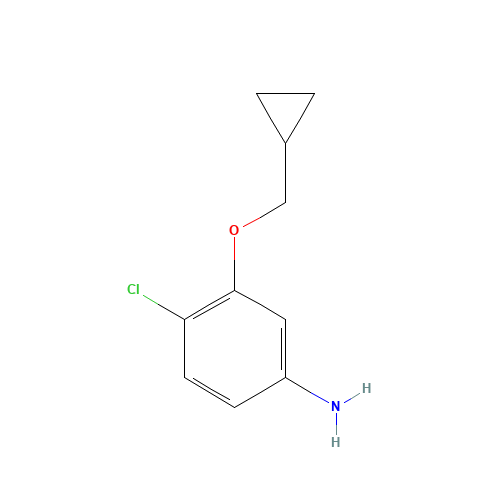 4-chloro-3-(cyclopropylmethoxy)aniline (CAS: 1265236-35-8) - Chemical Structure and Molecular Formula 
