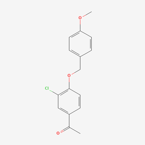 1-[3-chloro-4-[(4-methoxyphenyl)methoxy]phenyl]ethanone (CAS: 1225598-51-5) - Chemical Structure and Molecular Formula 